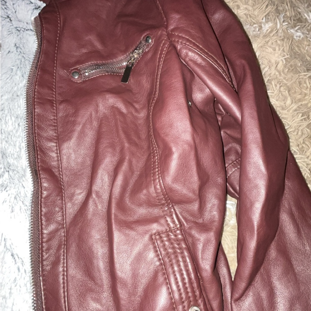 Red/mahogany Leather Jacket - Picture 5 of 16